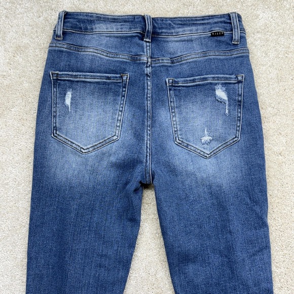 Risen Jeans Jeans Womens 5/27 Blue High Rise Distressed Button Fly Skinny Denim - Picture 7 of 14